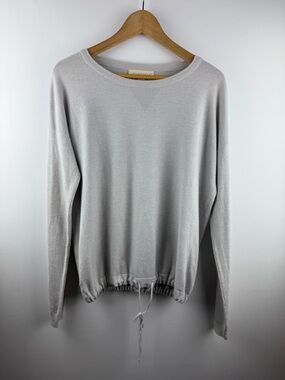 Lovestitch Silver Cloud Knit Adjustable Hem Pullover Sweater Size M